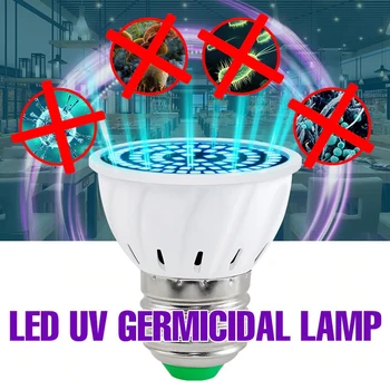 E27 uv-C Lempos, valymo virtuvė LED UV Baktericidiniu Sterilizacija Lemputė E27/GU10 Lemputė 110V/220V Ultravioletinės Šviesos Sterilizer Nužudyti Erkė