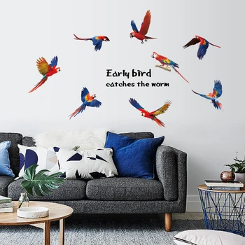 EARLY bird vonios kambario Sienų Lipdukai Vaikų Kambario plakatas vinilo Namų Dekoro adesivo de parede Meno Lipdukai 3D 