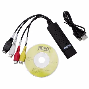 Easycap USB 2.0 Lengvai Bžūp Vaizdo TV, DVD, VHS DVR įrašymo Plokštę Lengviau Dangtelis USB Video Capture Device Paramos Win10