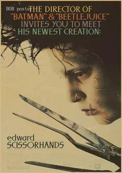 Edward Scissorhands plakatas Klasikinis filmas vintage retro Plakato kraft popieriaus siena lipdukas