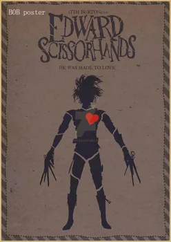 Edward Scissorhands plakatas Klasikinis filmas vintage retro Plakato kraft popieriaus siena lipdukas