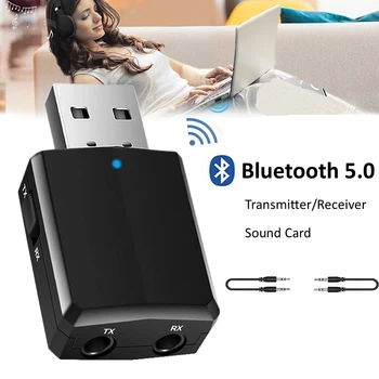 Electop USB Bluetooth 5.0 Siųstuvas, Imtuvo 3 in 1 EDR Adapteris Raktu 3.5 mm AUX TV KOMPIUTERIO, Ausinės, Namų garso sistemos Automobilio Garso