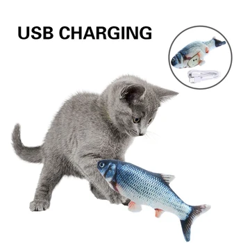 Elektroninių Naminių Kačių Žaislas Žuvų USB Įkrovimo Modeliavimas Žuvų Žaislai, Šunų Kačių Kramtomoji Žaisti Kramtymas Katė Prekes