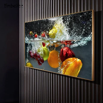 Embelish 1 vnt Šviežių Vaisių ir Daržovių Vandens Didelės Sienos Plakatai Namų Virtuvės Dekoro Kambarį HD Drobės Paveikslai