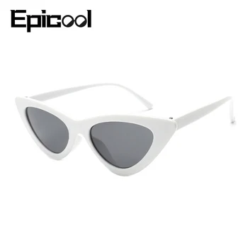 Epicool Cat Eye Akiniai nuo saulės Moterims Plastikinis Rėmas Klasikinius Saulės akinius, Ponios Retro Mados Veidrodis UV400 Akiniai nuo saulės oculos