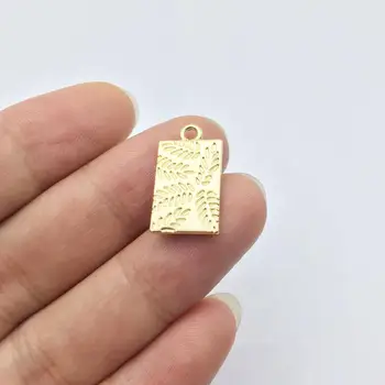 Eruifa 20pcs 10*18mm Lapų spausdinimo aukso/Sidabro padengtą Cinko lydinys, Pakabukai Pakabukas Papuošalai 
