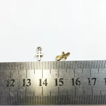 Eruifa 20pcs 8mm Mini Monetos Kryžiaus Cinko lydinio Karoliukai, Pakabukai Pakabukas Papuošalai 