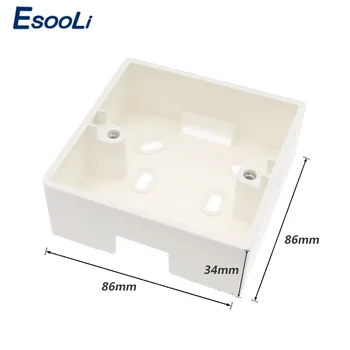 EsooLi 86X86 PVC Sustorėjimas, Skirstomosios Dėžutės tvirtinimo prie Sienos Kasetės Išorės montažinė dėžutė, tinkamu išėjimui 86 standartiniai jungiklis ir lizdas