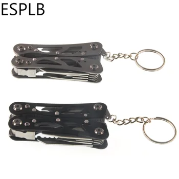 ESPLB Mini Keychain Tiekėjas Lauko Daugiafunkcį Nešiojamąjį Kišenėje Lankstymo Tiekėjas Vielos Atsuktuvas Peilis Pamatė Išgyvenimo Replės