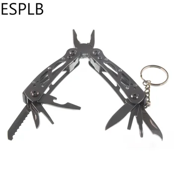 ESPLB Mini Keychain Tiekėjas Lauko Daugiafunkcį Nešiojamąjį Kišenėje Lankstymo Tiekėjas Vielos Atsuktuvas Peilis Pamatė Išgyvenimo Replės