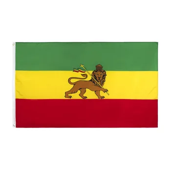 Etiopijos Liūto Vėliava Judo Etiopijos Rastafari Rasta Reggae Vėliavos 150* 90 cm 3ft x 5ft Užsakymą Reklama, Metalo tvirtinimo taškai Grommets