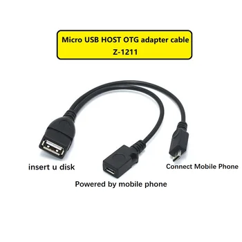 Etmakit 2 In 1 OTG Adapteris Micro USB Host Galios Y Splitter USB, mikro 5 Pin Male Female Kabelio, Skirta 