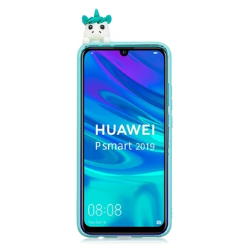Etui Huawei P Smart 2019 Atveju Garbę 10 Lite apima Mielas 3D Panda Vienaragis Šuo Silikono Atveju dėl Huawei P Smart 2019 Telefono dėklas