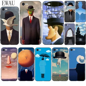 EWAU Rene Magritte Minkštas Silikoninis telefono dėklas skirtas iphone 12 Mini X XR XS 11 Pro Max SE 2020 m., 5 5s SE 6 6s 7 8 plius