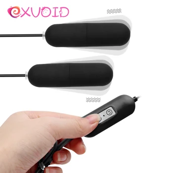 EXVOID Masturbacija USB Vibratorius Suaugusiems Įmova G-Spot Massager Multispeed Dual Kiaušinių Vibratorius, Sekso žaislai Coulpes Orgazmas