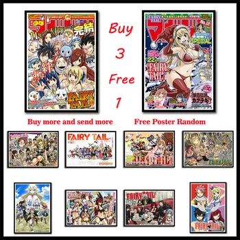 FAIRY TAIL Anime Padengtas Popierius plakatas Namų Puošybai Svetainės, Miegamojo Frameless