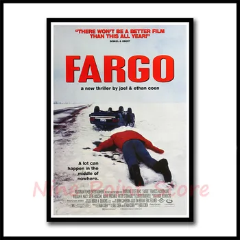 Fargo Balta Padengtas Popierius Filmų Plakatų Namų Puošybai Svetainės, Miegamojo Baras Namų Meno Markės Frameless
