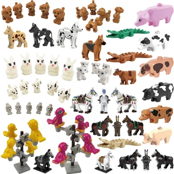 Fiksavimo Miesto Gyvūnų Augintinių Arklių Papūga Blokai Švietimo Žaislai Modelis Suderinamas Kaštonų Gyvūnų Tiktų Dovanos Vaikams