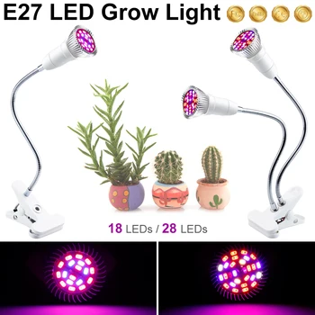 Fito Lempa Led Full spectrum ES MUMS Kištuku LED Grow Light E27 Augalų Auginimo Lempos Fitolamp Patalpų Želdinimo Gėlė Auga Palapinę Lauke