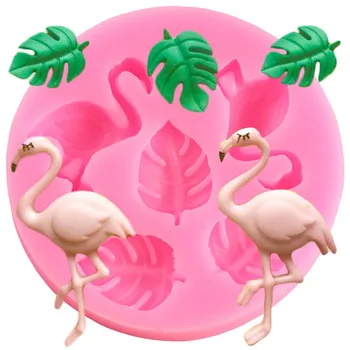 Flamingas Silikono Formų Šokolado Gumpaste Pelėsių Sugarcraft Vėžlys Lapų Minkštas Tortas Dekoravimo Priemonės, Saldainiai Molio Slapukas Pelėsis