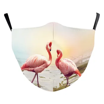 Flamingo Pink Spausdinti Burnos Kaukę Suaugusiųjų Mados Kaukės Daugkartinio Naudojimo Plaunamas Vaikas Kaukės Audinio Paviršius Padengti Reguliuojamas Moterų Veido Kaukė