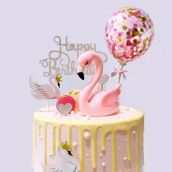 Flamingo Vestuvių Tortas Toppers Gimtadienio Tortą Apdailos Balionas Cupcake Rėžtuvės Vestuvių Pyragas Papuošalai Partija Pasisako Prekes