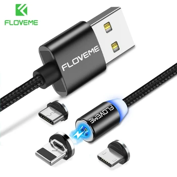 FLOVEME 1M Magnetinio USB Kabelis , LED Magnetas Įkroviklis, Micro USB Telefono Kabelį 