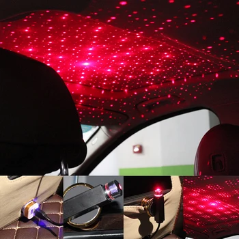FORAUTO LED Automobilio Stogo Star Naktį Šviesos Projektorius Atmosfera Galaxy Lempa USB Dekoratyvinės Lempos, Kolonėlė Kelių Apšvietimo Efektai