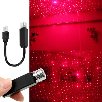 FORAUTO LED Automobilio Stogo Star Naktį Šviesos Projektorius Atmosfera Galaxy Lempa USB Dekoratyvinės Lempos, Kolonėlė Kelių Apšvietimo Efektai