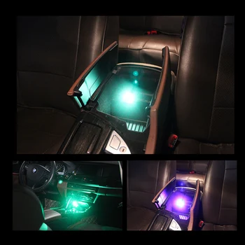 FORAUTO RGB Automobilio LED Šviesos Atmosfera Dekoratyvinės Lempos Balso ir Touch Control USB Magija Etapo Poveikį Šviesos Cigarečių Žiebtuvėlis