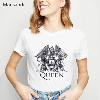 Freddie Mercury marškinėliai Moterims drabužių 2019 Karalienė Juostos marškinėlius vasaros viršūnes moterų marškinėliai būgniniai Topai marškinėliai, femme streetwear