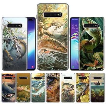 Fundas Atveju Korpusas, skirtas Samsung Galaxy S10 S8 S9 Plus 5G A30 A50 A70 A40 A20 Pastaba 8 9 10 Apima Skerdenos Žvejybos Įrankius, Žuvų Modelis