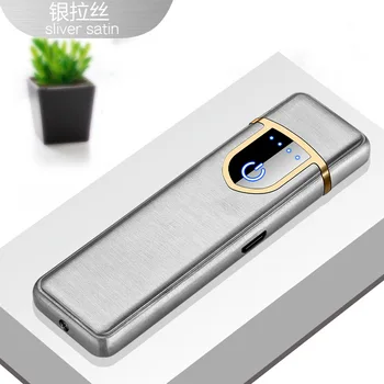 Galima Graviruoti Lengvesni Elektroninių Įkrovimas USB Žiebtuvėlis Mini Vėjo Išjungti Plazmos Lengvesni Spalvotų Pasirinkimas Cigarečių Priedai