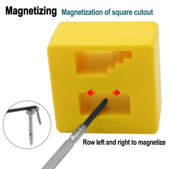 Galingas atsuktuvas plius magnetinis prietaisas Dvejopo naudojimo degausser Mini Varžtas partijos Greitai magnetizer Demagnetizer