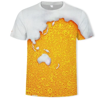Gamykloje Angos Mados Vasaros vyriški T-shirt Alaus Gėrimas Spausdinimo Atsitiktinis marškinėliai, vyriški Drabužiai, marškinėliai vyrams