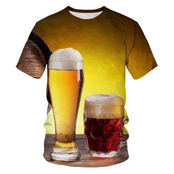 Gamykloje Angos Mados Vasaros vyriški T-shirt Alaus Gėrimas Spausdinimo Atsitiktinis marškinėliai, vyriški Drabužiai, marškinėliai vyrams