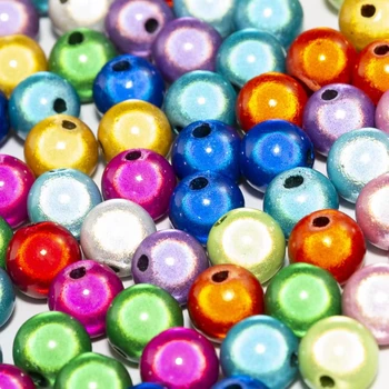 Gamyklos Kainų Aukščiausios Kokybės 4 6 8 10 12mm Mišrios Spalvos 3D Iliuzija Stebuklas Akrilo Karoliukai, Metalinės perles