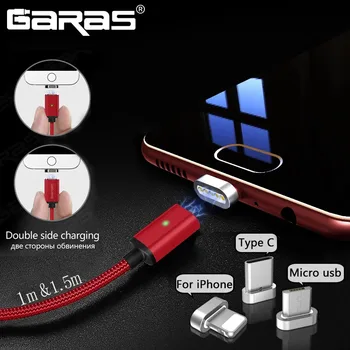 GARAS Magnetinio kabelis USB Tipas C/Micro USB 3IN1 Magnetinio Kabelio Tipas-C USB-C Greitas Įkroviklis Adapteris Magnetas Kabelis Mobiliojo Telefono Kabeliai