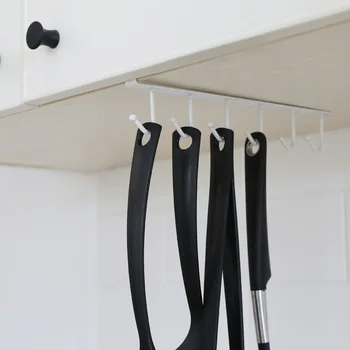 Geležies meno clapboard kabykla spinta daugiafunkcinis kablys virtuvės spintoje 6 kablys kablio apdailos stovo nenaudojant vinių LU5024