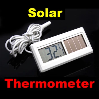 Geriamojo Mini Skaitmeninis LCD Termometras Jutiklis su 1 m Kabeliu Saulės energija Varomas 50 laipsnis iki 150 laipsnių Namų Termometro Jutiklis
