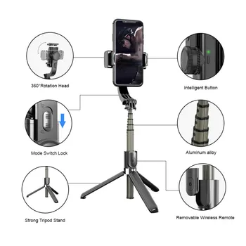 Gimbal Selfie stick Universal Handheld Išmanųjį telefoną Stabilizatoriai Belaidžio 