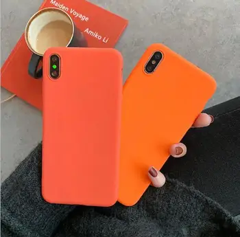 Gimfun Oranžinės Kietos Telefono dėklas skirtas Iphone Xs Max Xr Saldainiai Šveitimas Silicio Atveju Iphone, 11 Pro Max 6s 7 8plus X Minkštas Galinį Dangtelį