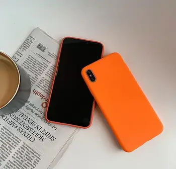 Gimfun Oranžinės Kietos Telefono dėklas skirtas Iphone Xs Max Xr Saldainiai Šveitimas Silicio Atveju Iphone, 11 Pro Max 6s 7 8plus X Minkštas Galinį Dangtelį