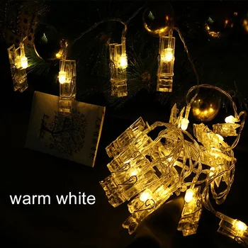 Girlianda 10/20 LED Kabo Nuotrauka String Žibintai, Baterija Šalies Pasakų Žibintai Foto Įrašą Šviesos Eilutę Kalėdų Decorati
