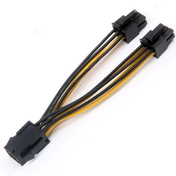 GPU 6-pin PCI Express 2 x PCIe 6-pin motininės plokštės grafikos vaizdo korta PCI-e GPU VGA splitter hub maitinimo kabelis