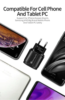 Greitai Įkrauti 3.0 18W QC 3.0 4.0 Greitas įkroviklis USB portable Įkrauti Mobiliojo Telefono Įkroviklis iPhone 7 8 Plus X XR XS Max 