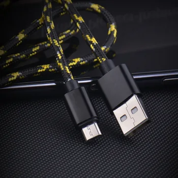 Greitai Įkrauti Micro USB Kabelis 1m Greito Įkrovimo Nailono USB Sinchronizuoti Duomenis Mobiliojo Telefono 