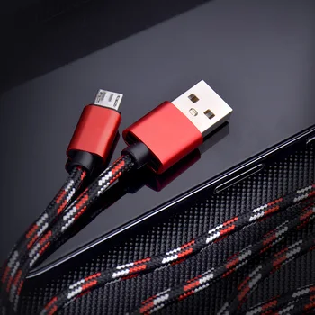 Greitai Įkrauti Micro USB Kabelis 1m Greito Įkrovimo Nailono USB Sinchronizuoti Duomenis Mobiliojo Telefono 