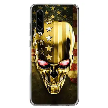 Grim Reaper Kaukolės Skeletas Padengti Telefoną Atveju Huawei P40 30 P20 Mate 30 20 10 Pro P10 Lite P Smart Z + 2019 Coque 