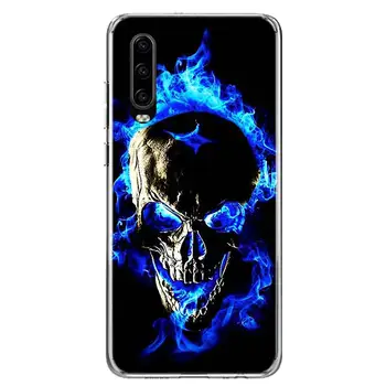 Grim Reaper Kaukolės Skeletas Padengti Telefoną Atveju Huawei P40 30 P20 Mate 30 20 10 Pro P10 Lite P Smart Z + 2019 Coque 